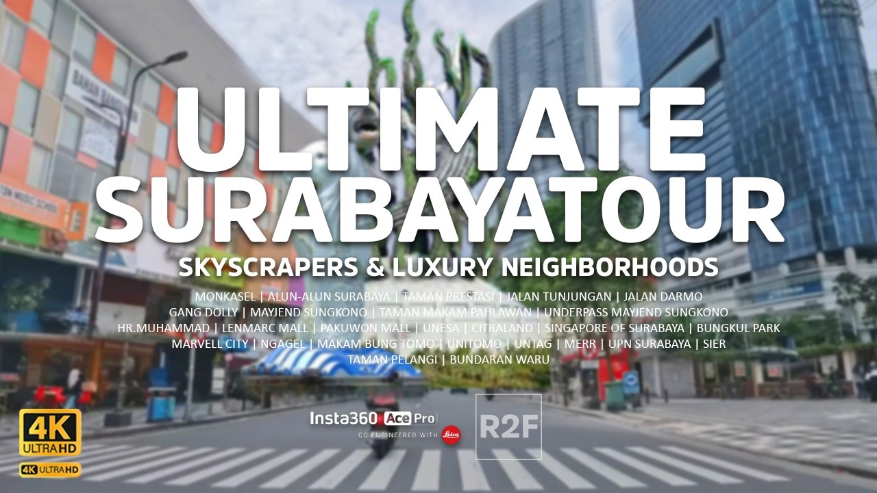 Exploring Surabaya's Skyscrapers & Crazy Rich Neighborhoods with Insta 360 Ace pro 2 | ASMR Riding