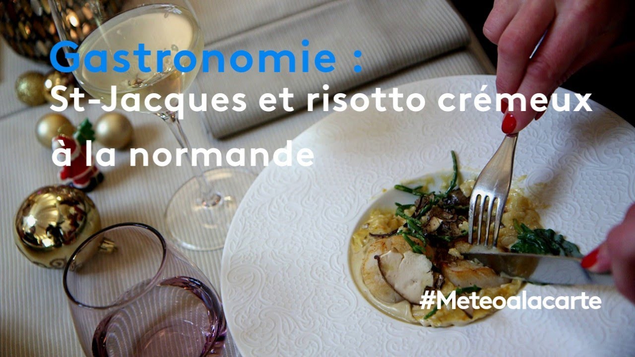 Table de fêtes : Saint-Jacques et risotto crémeux à la normande - Météo à la Carte