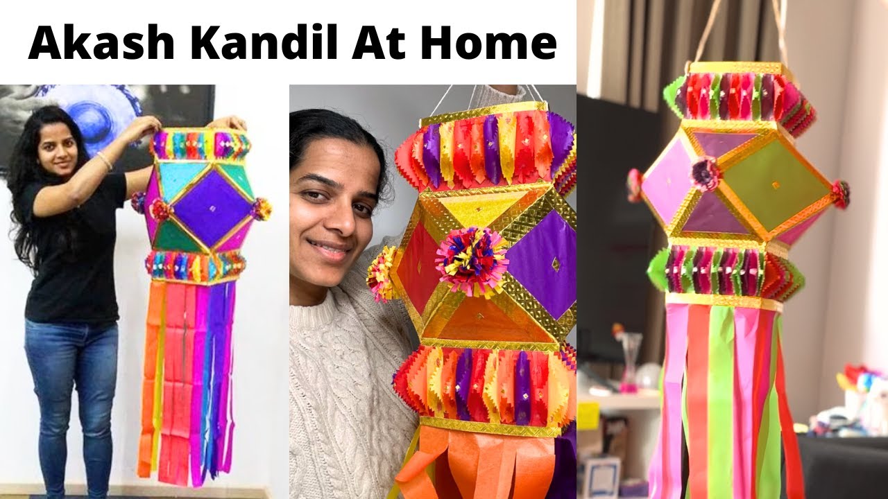 Akash Kandil Making At Home | How To Make Akash Kandil For Diwali #akashkandil #kandil #diylantern
