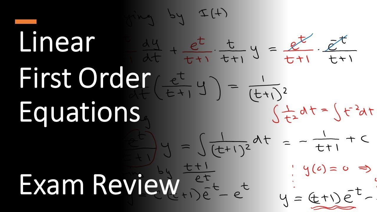 Linear First Order Equations | 5 Problems | First Order - Method 3 | Differential Eqn | Exam Review