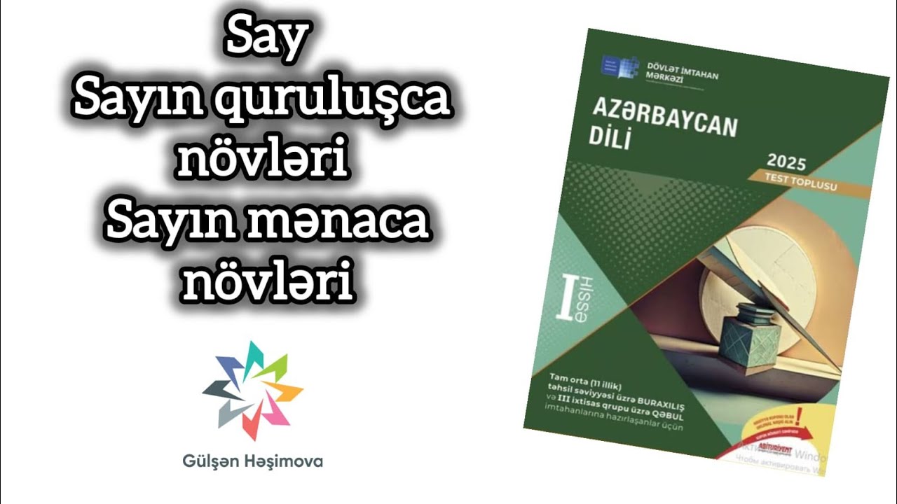 DİM yeni test toplusu/Azərbaycan dili.Sayın quruluşca növləri. Sayın mənaca növləri 2025