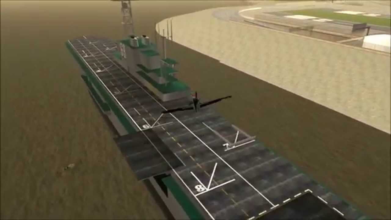 GTA SA-MP  Moving Aircraft Carrier and Airplane Bombing Test 1