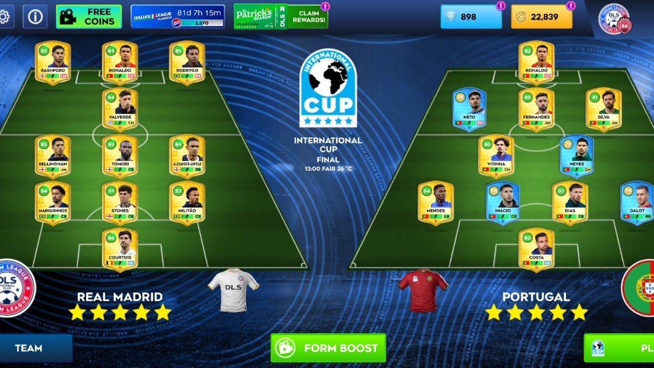 DLS26 REAL MADRID VS PORTUGAL VS AFRICAN ALL STARS