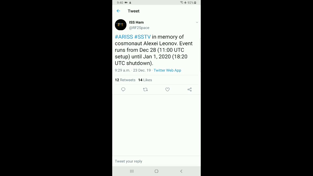 ISS SSTV EVENT 12-23-2019