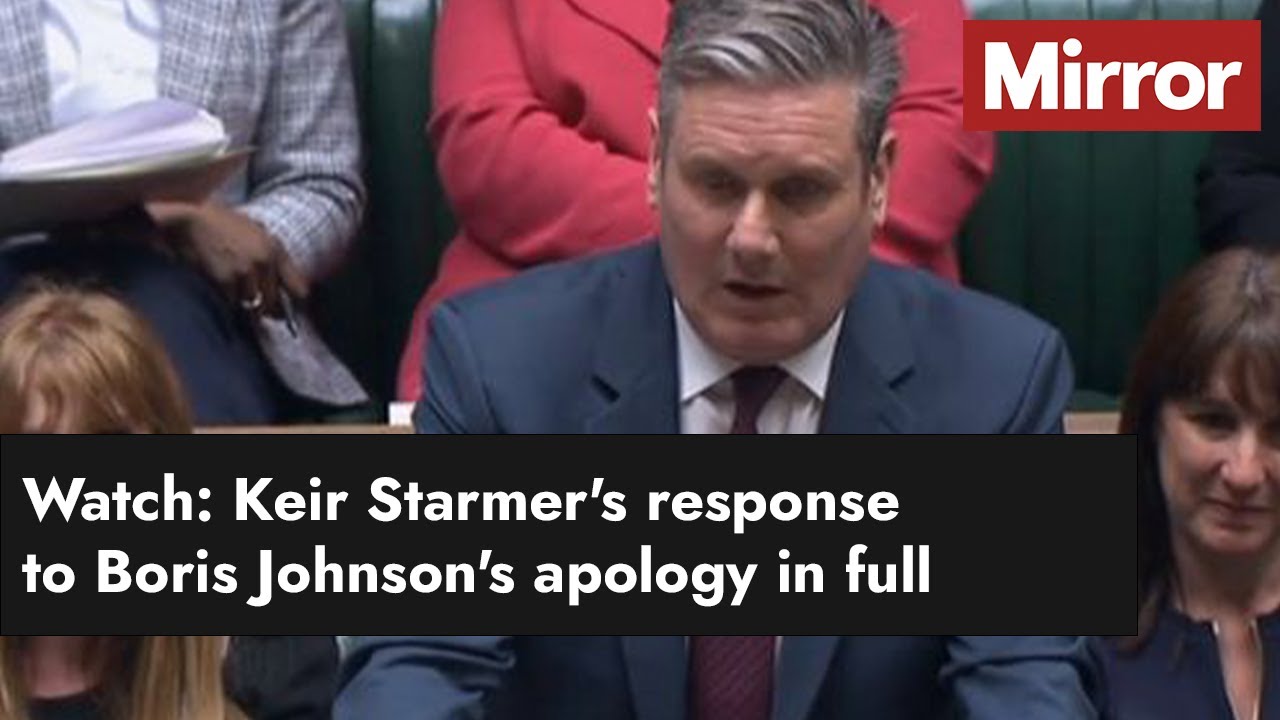 Watch: Keir Starmer's response to Boris Johnson's apology in full