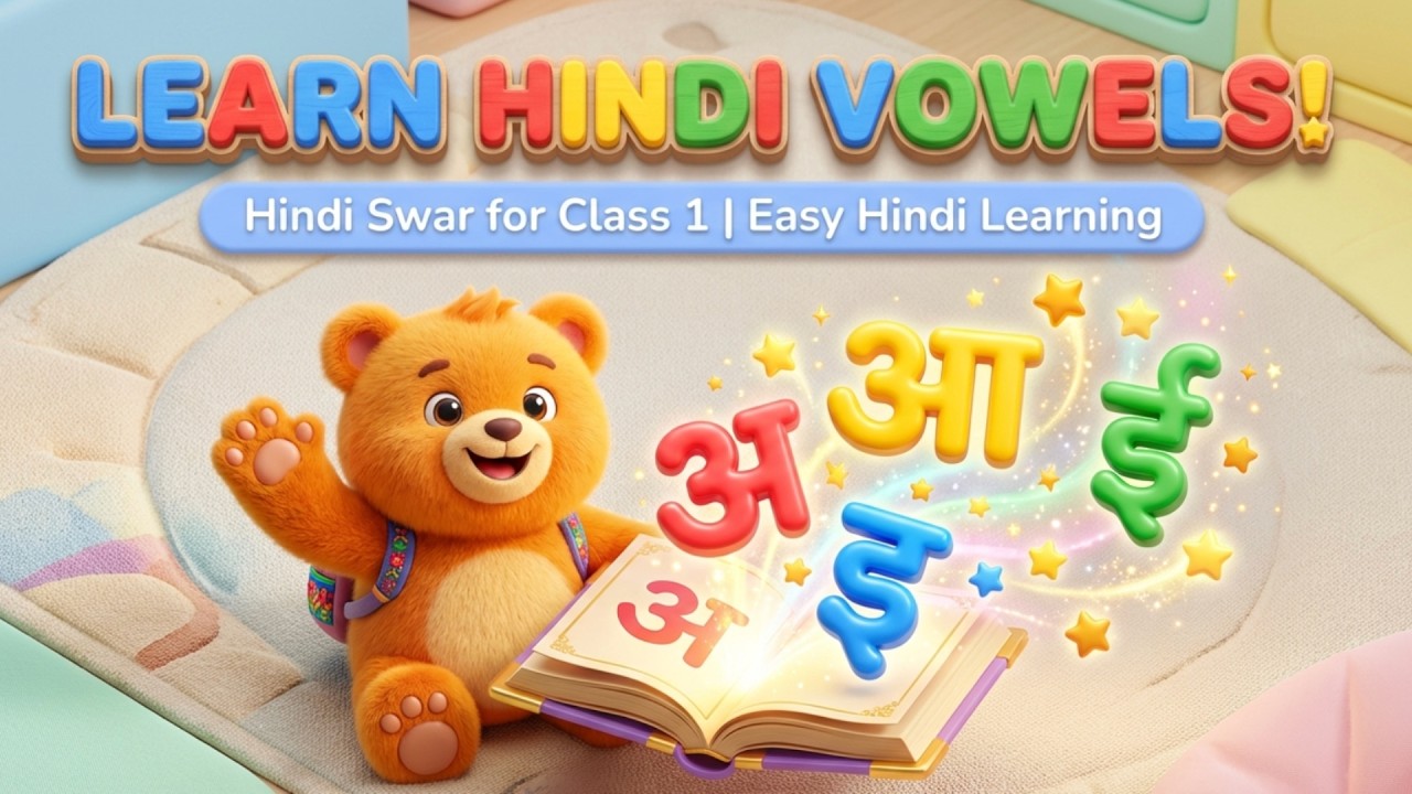 Learn Hindi Vowels | CBSE | Swar in Hindi for Class 1 | अ आ इ ई उ ऊ ए ऐ ओ औ अं अः