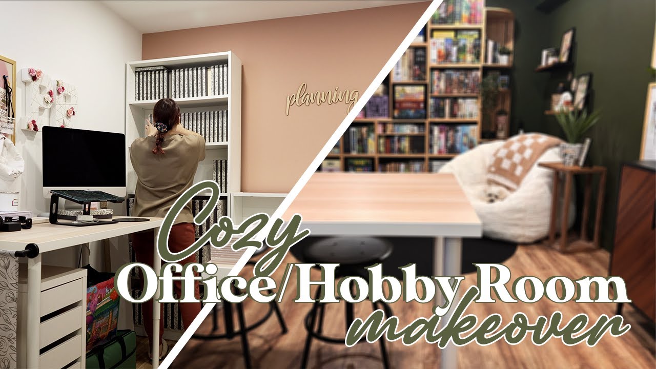 🌿 Cozy Office/Hobby Room Makeover! ☕️ | Solo board game, cozy video game, hobby room!