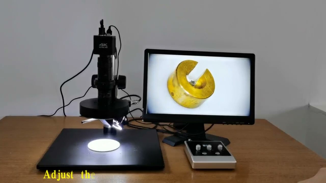 Lapsun 2D 3D Industry Microscope C-Mount Lens with electronic synchronous motor and Side LED Light