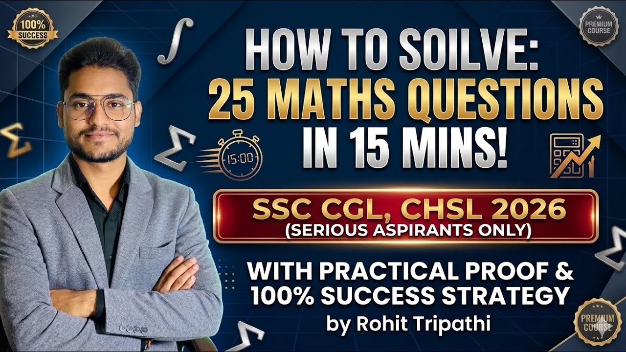 16- 15 Minutes में 25 Q कैसे Solve करें 😳 SSC CGL & CHSL 2026 | Correct Approach by Rohit Tripathi