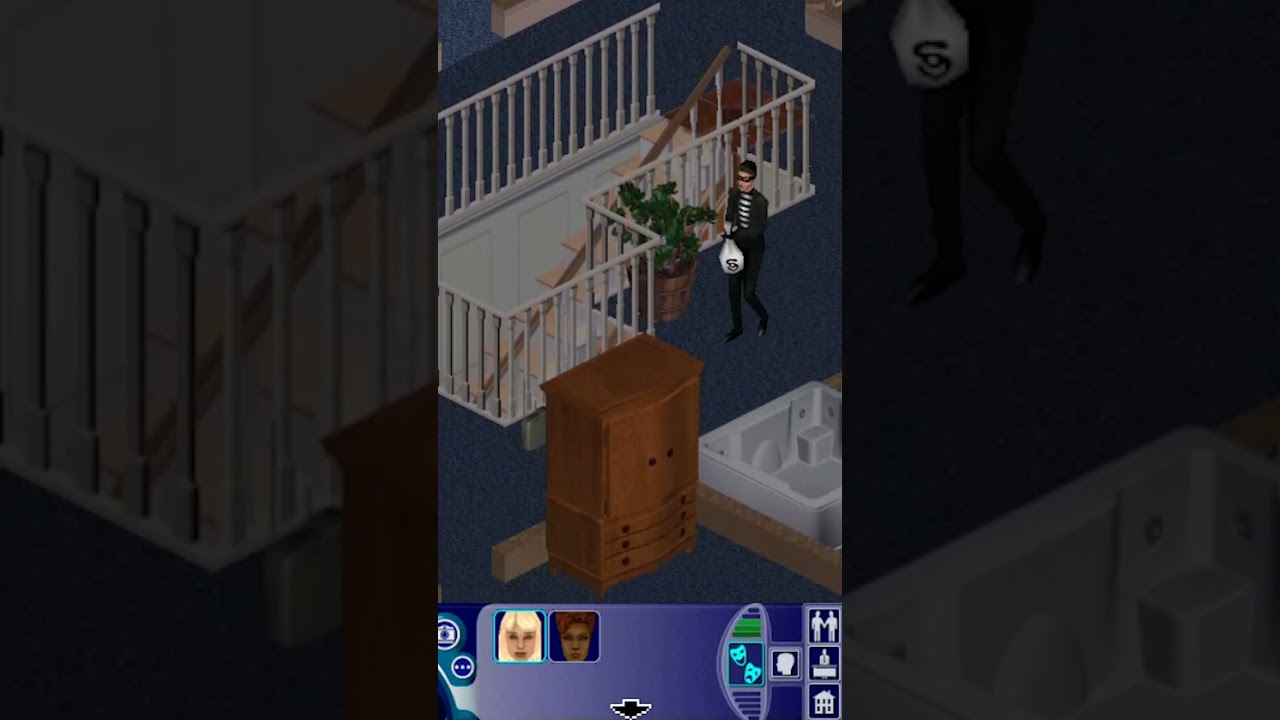 The Sims 1: Burglar comes at night
