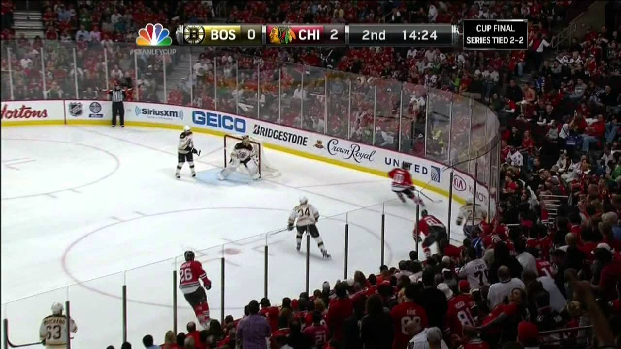 Patrick Kane slick backhand goal 2-0. 6/22/13 Boston Bruins vs Chicago Blackhawks NHL Hockey