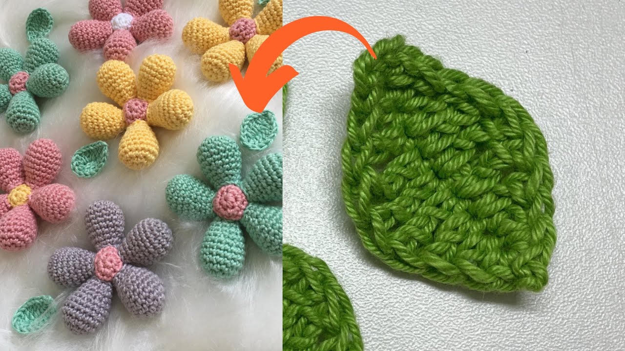 Folha de crochê, duas maneiras de fazer  #leaf