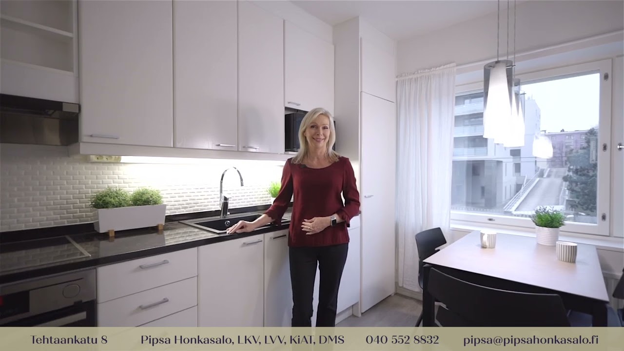 Tehtaankatu 8 A myytävän huoneiston esittelyvideo PIPSA HONKASALO LKV