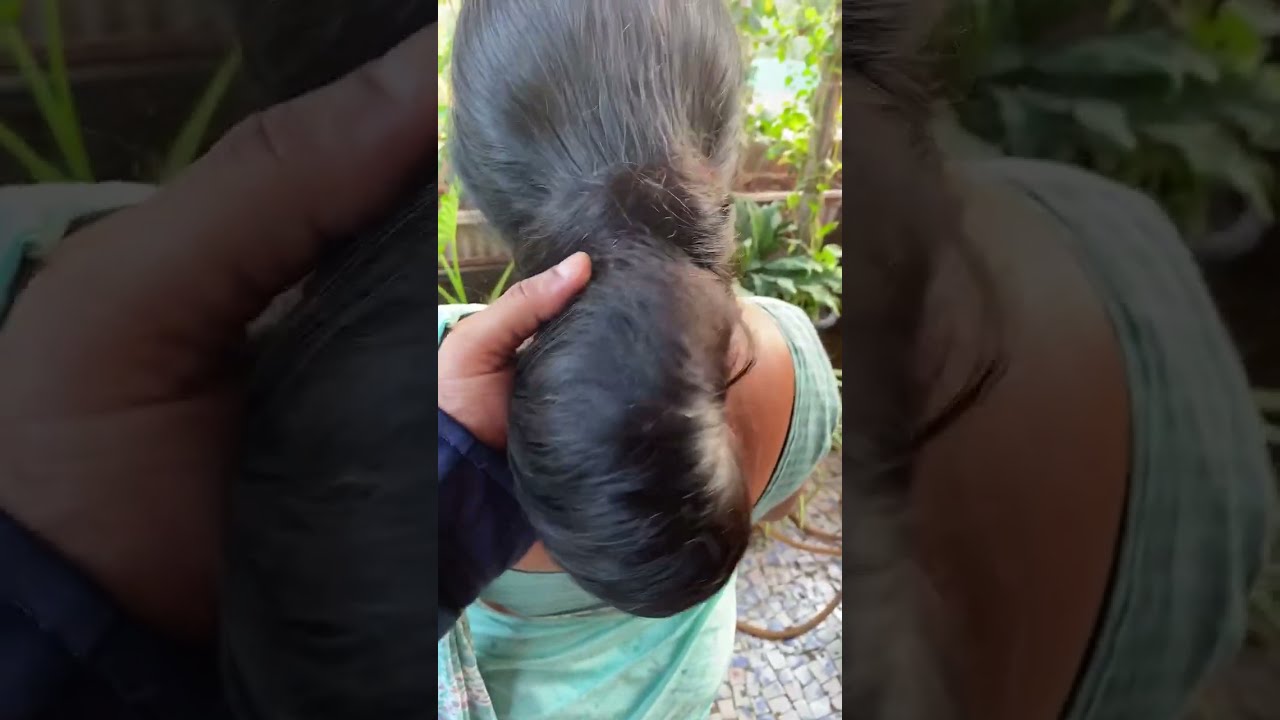 Calf Length Hair Goddess Deepa Flaunting Her  Super Silky Mane On Terrace