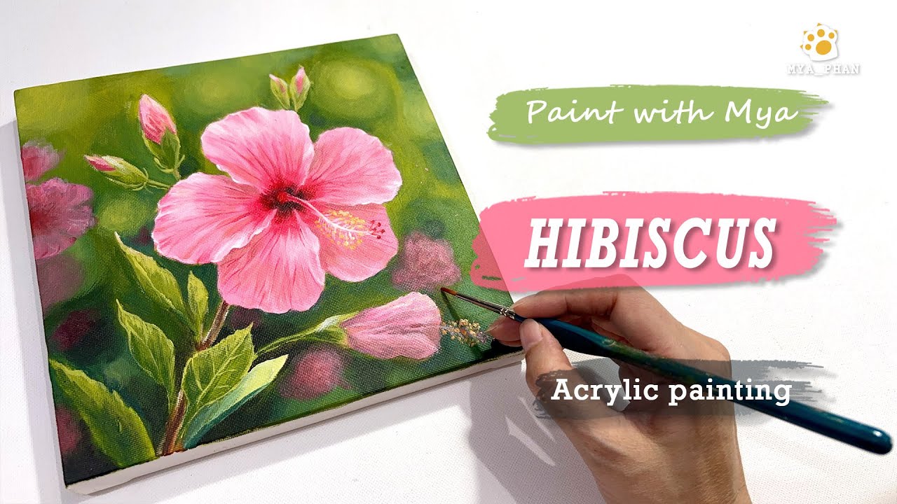 How to paint Hibiscus flower /Step by Step/ Acrylic Painting #067
