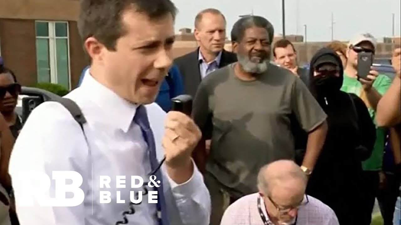 Pete Buttigieg confronted by protesters in South Bend, Indiana