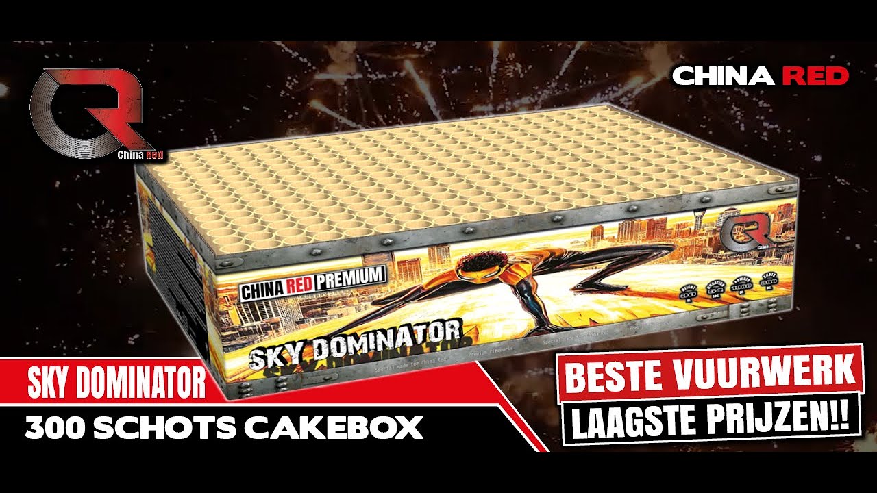 SKY DOMINATOR - China Red - vuurwerk met inhoud