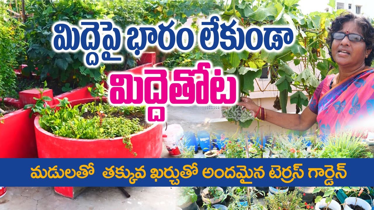 Terrace Garden With Permanent Pits || Avoids Load on Terrace || HariPriya || Guntur || Rytunestham