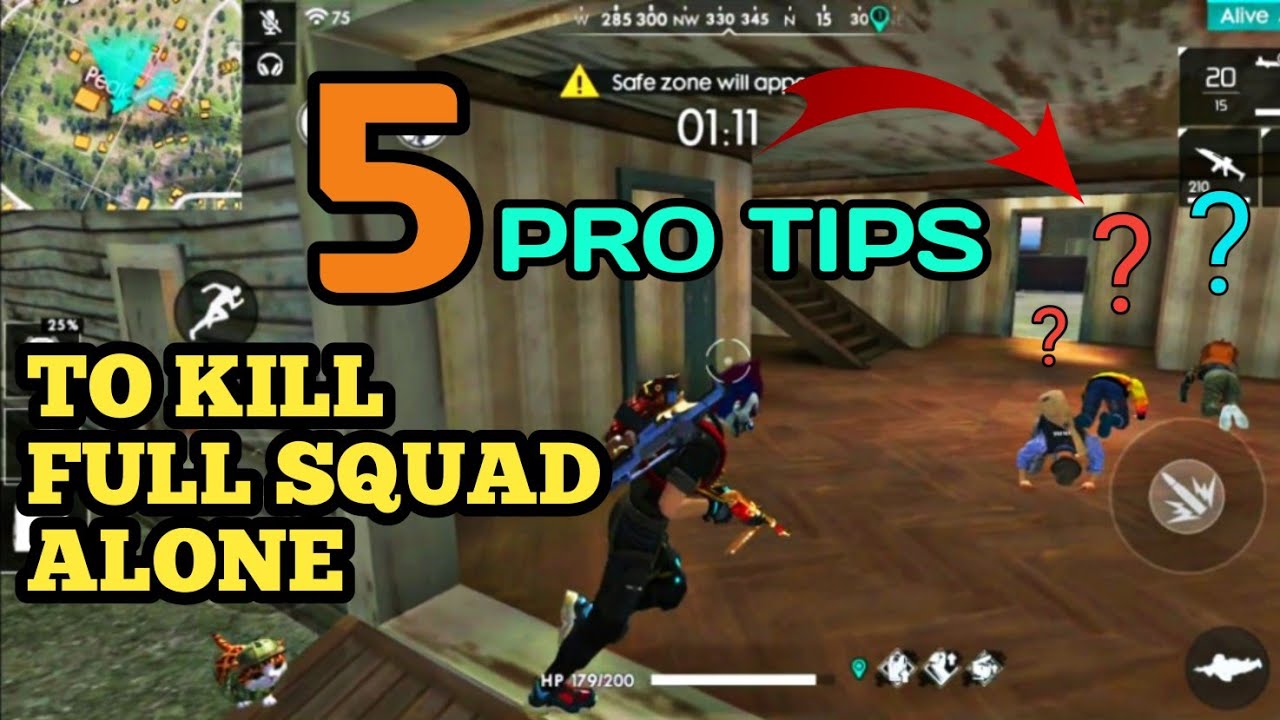 How To Kill and Handle  Full Squad Alone / Pro Tips and Tricks   Free Fire