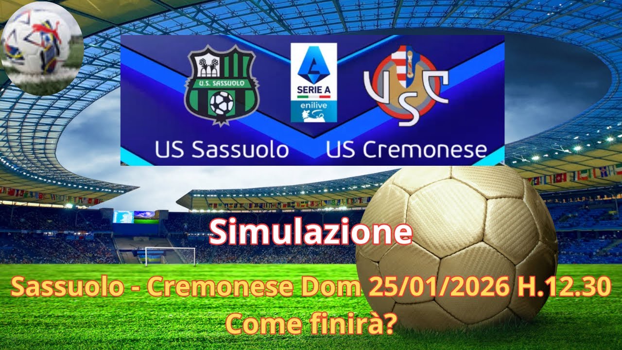Sassuolo - Cremonese Dom 25/01/2026 H.12.30