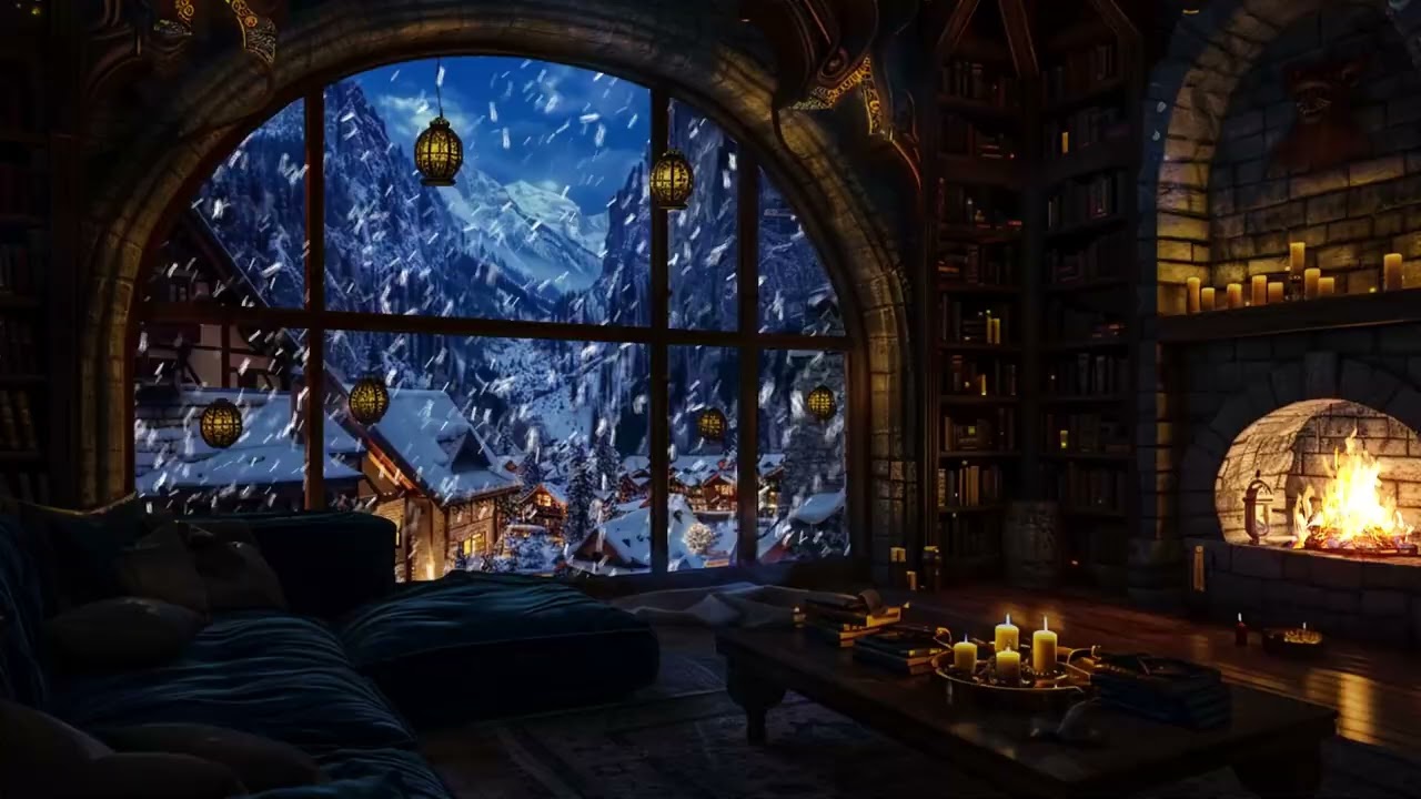 Snowglow Piano Sanctuary | Cozy Mountain Lodge Backdrop for Deep Relaxation and Ease