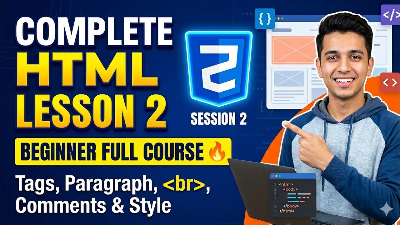 HTML Tutorial for Beginners | Tags, Paragraph, BR, Comment & CSS Style