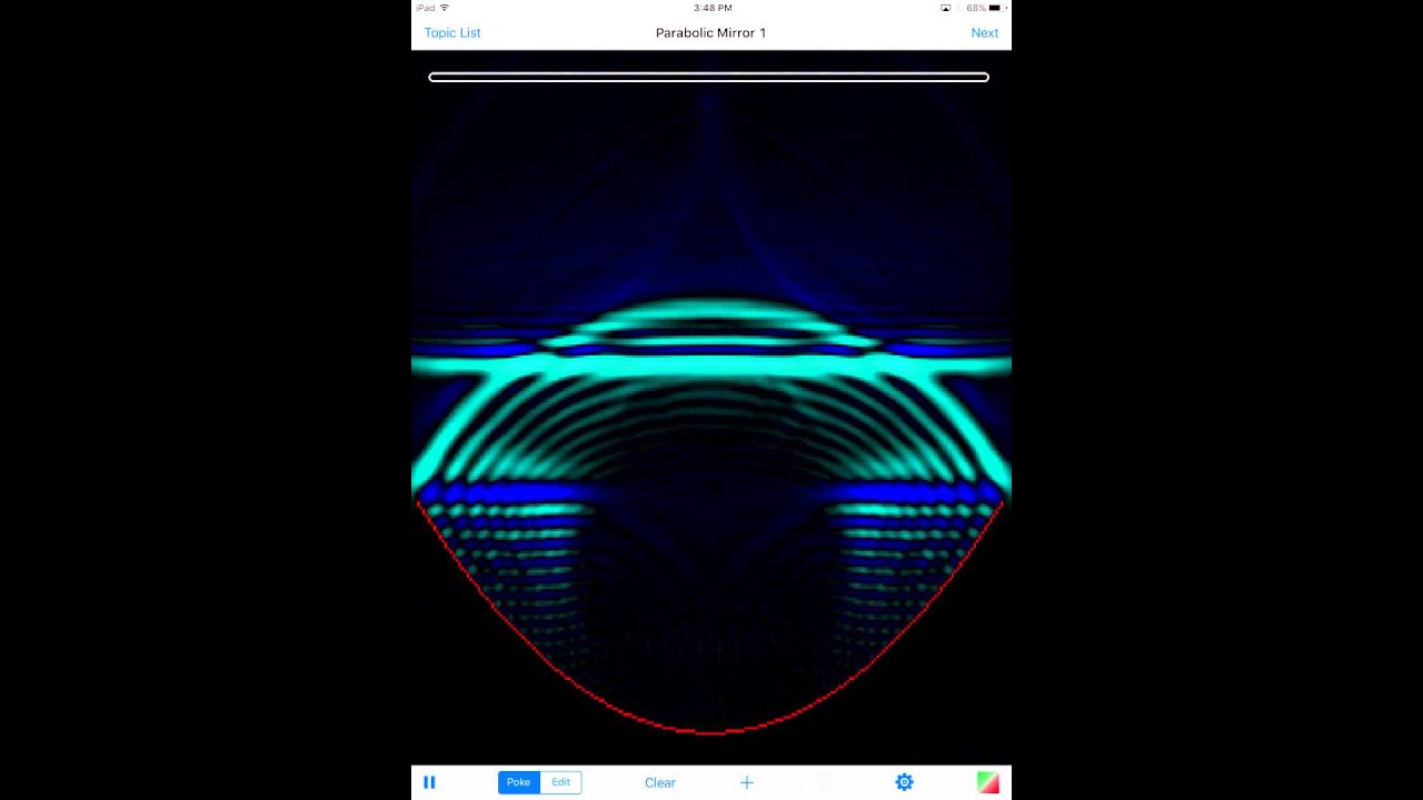 Parabolic Reflection   Concave with Plane Waves