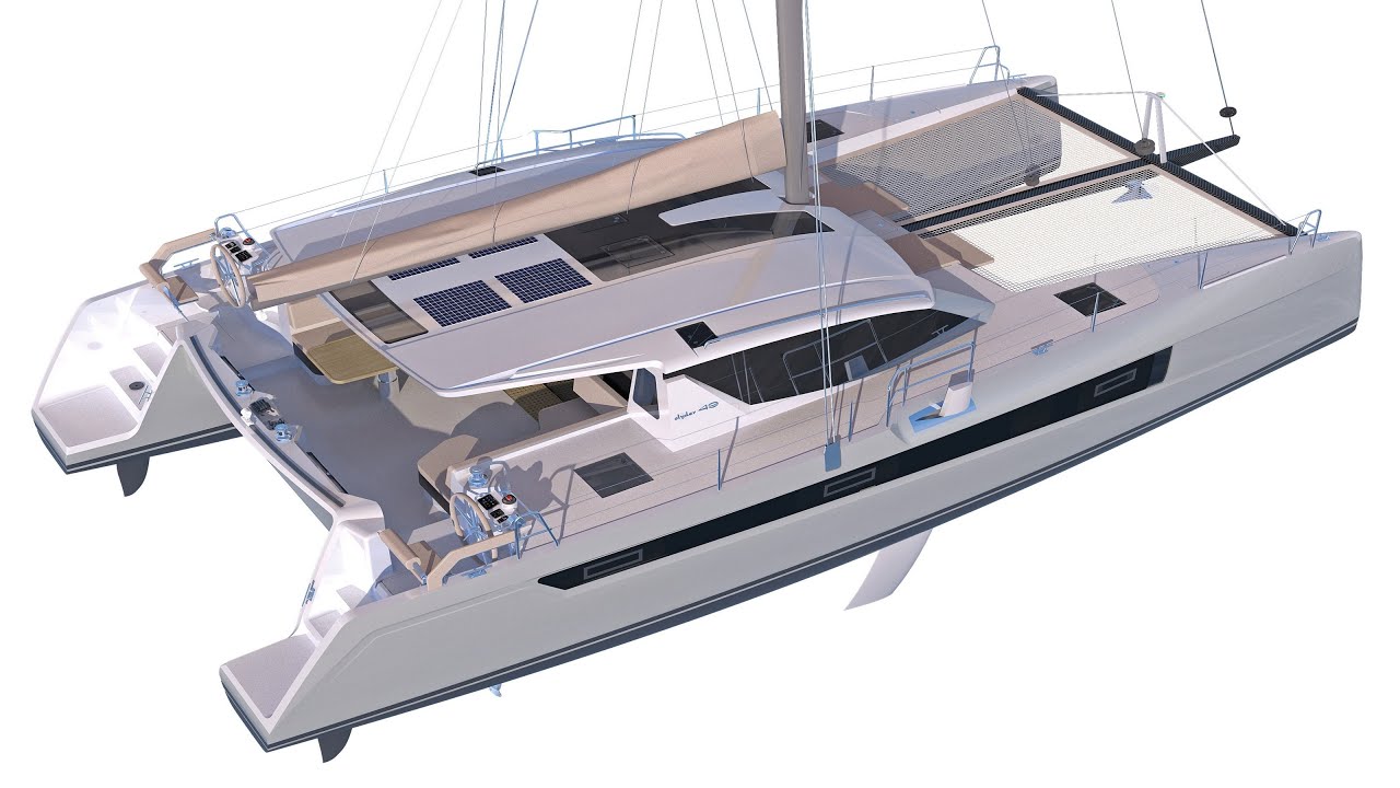 Slyder 49 catamaran 2018 walkthrough at La Grande Motte