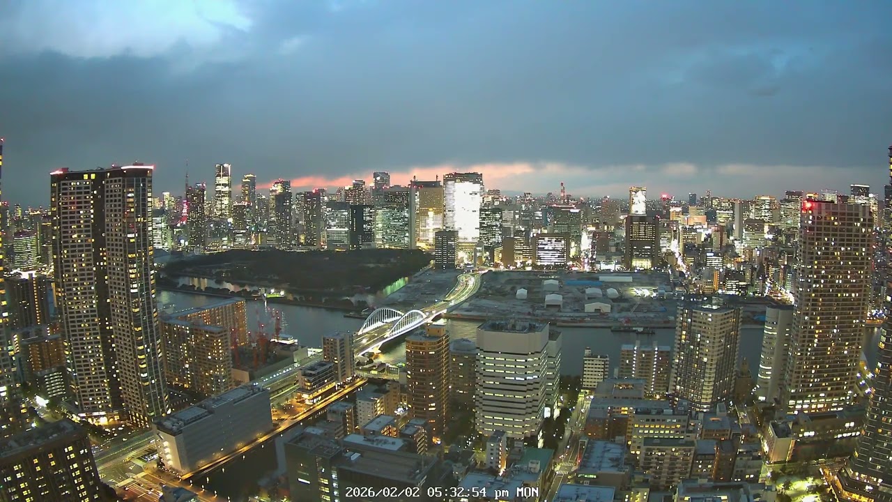 Tokyo Sunset 4K | Minato & Tsukiji City View Japan | Archive 2026-02-02