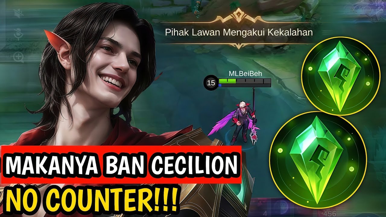 KUAT BANGET! INI DIA CECILION BUILD GOLD + MID LANE TERKUAT 100% MVP TAK TERKALAHKAN| MLBB