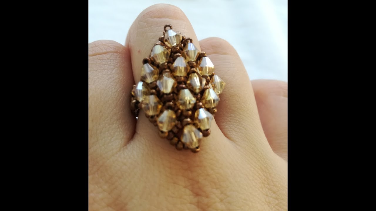 DIY-TAKI TASARIM AĞ ÖRGÜ KRİSTAL YÜZÜK/STYLISH CRYSTAL RING