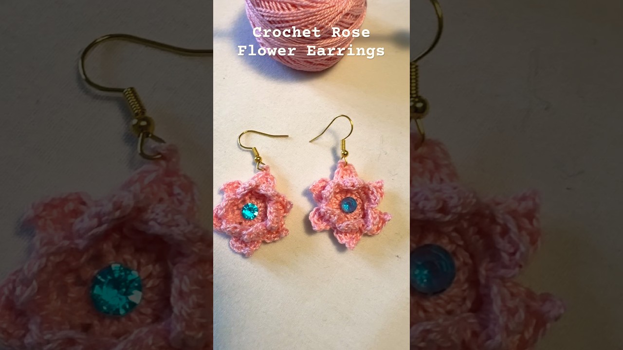 Вязаные серьги в виде роз #ytviral #yt #crochet #crochetearrings #diy #tutorial #mama’scraft