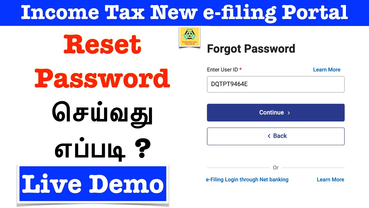 How to reset income tax password | Password Reset | Forgot Password income tax online | TAMIL