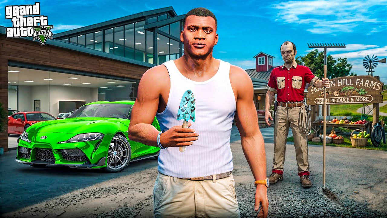 Franklin & Trevor Build A Farm Near Car Showroom In Gta 5