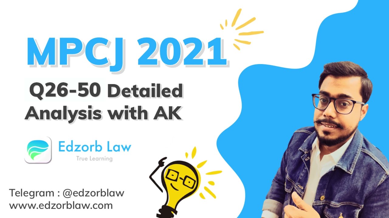 MPCJ 2021 | Question wise Analysis Question 26-50 | MPCJ Past Year Paper | Judicial Services