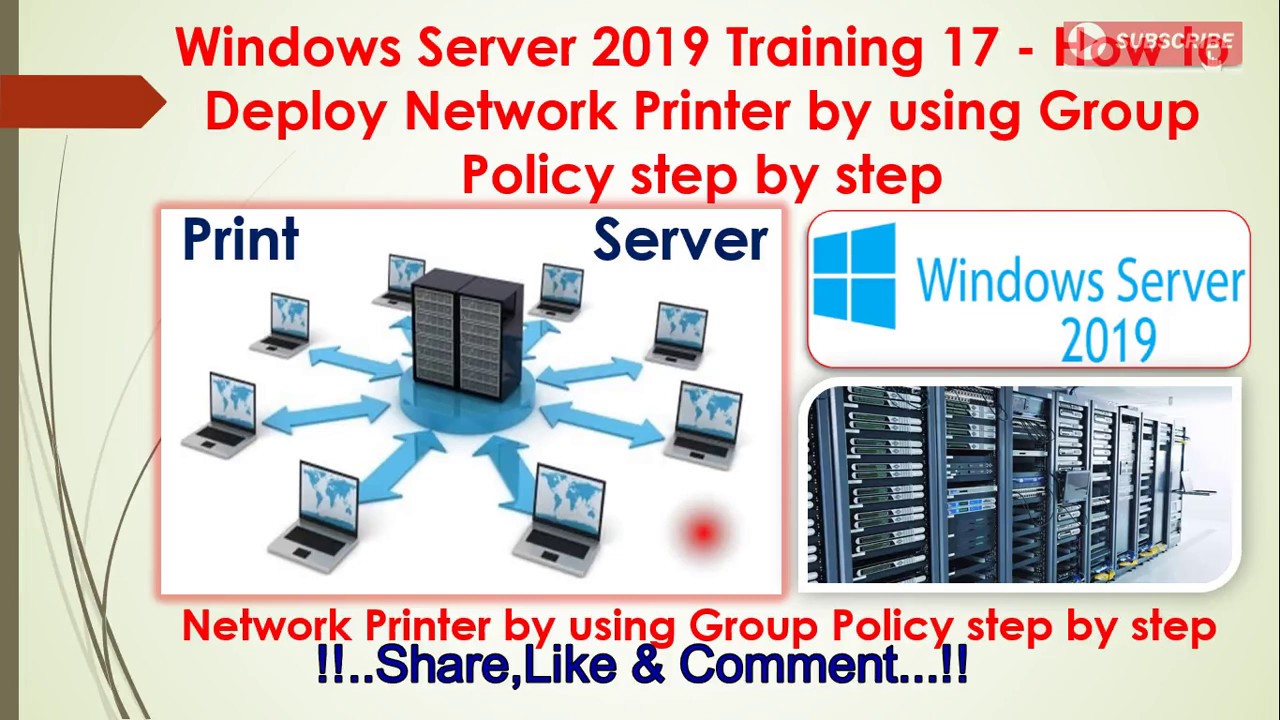 Windows Server 2019 Training 18   How to Deploy Network Printer by using Group Policy step by step