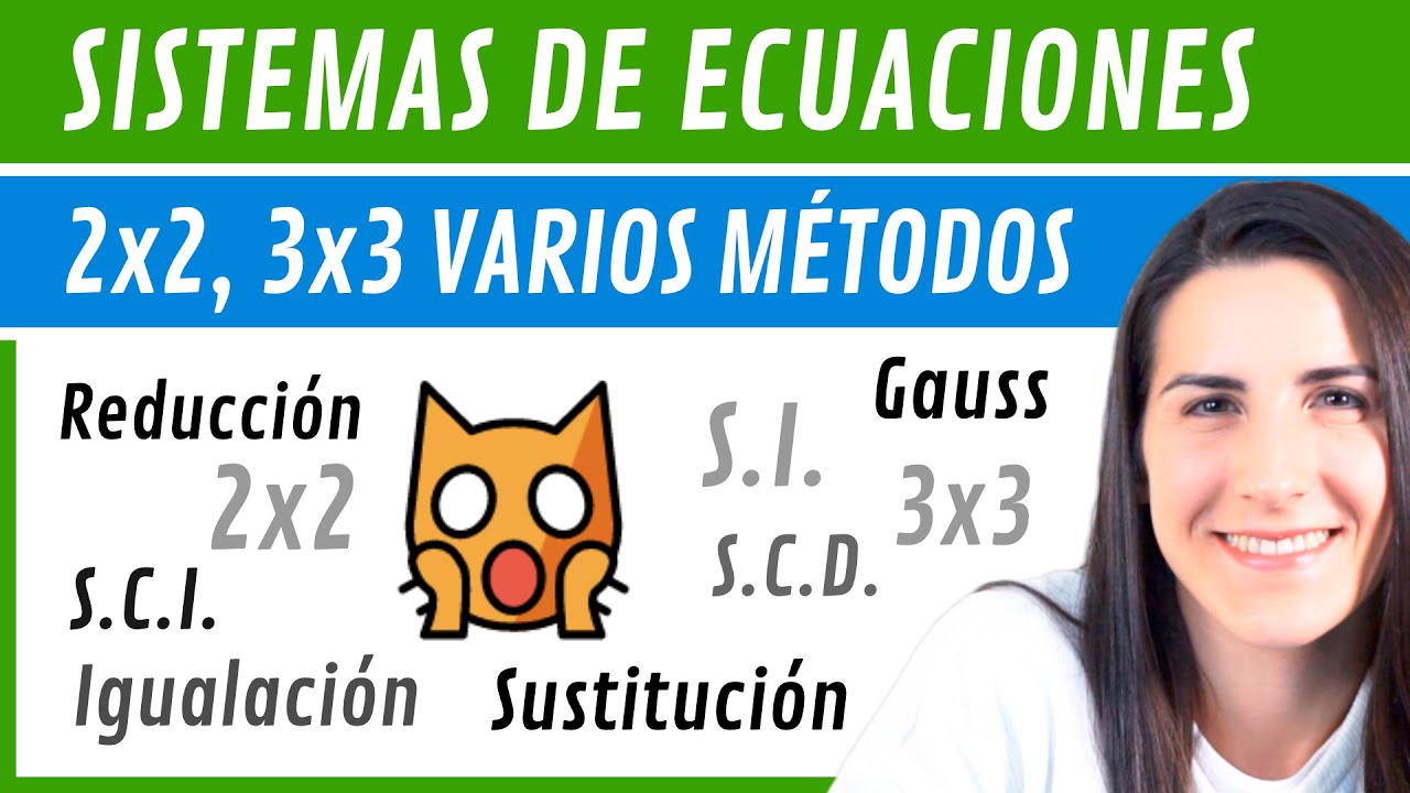Resolver SISTEMAS DE ECUACIONES 🔡 2x2 y 3x3 con varios métodos