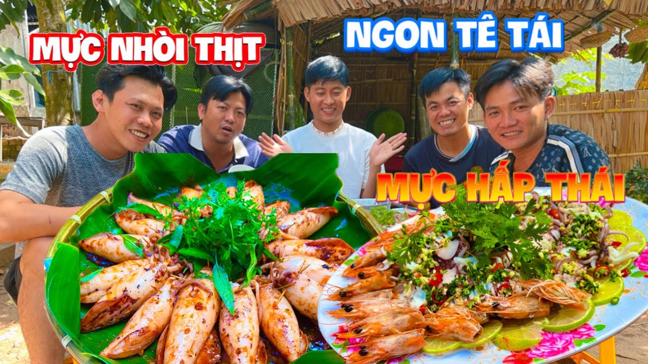 Hoài Phong Làm Món Mực Nhòi Thịt Và Mực Hấp Thái Cực Kỳ Ngon Bồi Bổ Cho Team  | HoàiPhong TV