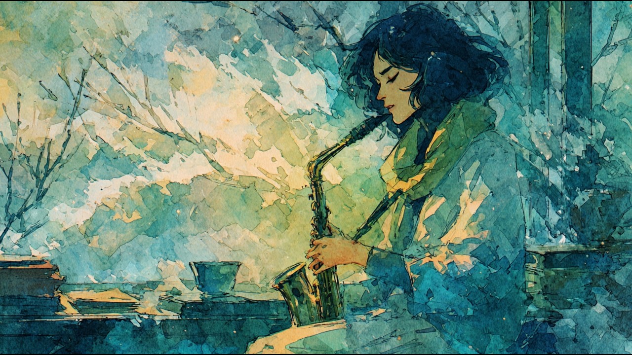 Winter to Spring Mage Study 🎷 Jazz Lofi Saxophone | Cozy Ambience for Deep Focus & Relaxation