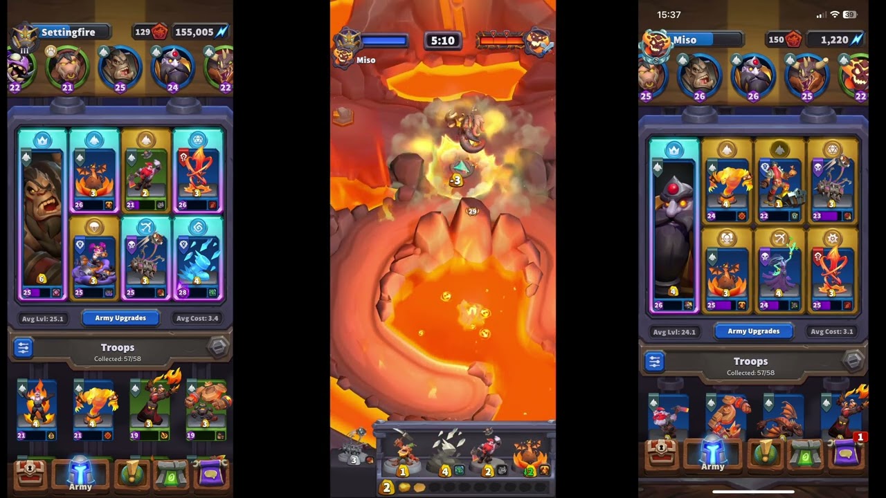 Warcraft Rumble / Ragnaros / Free to Play / Level 25.1 Level 24.1 / Molten Core