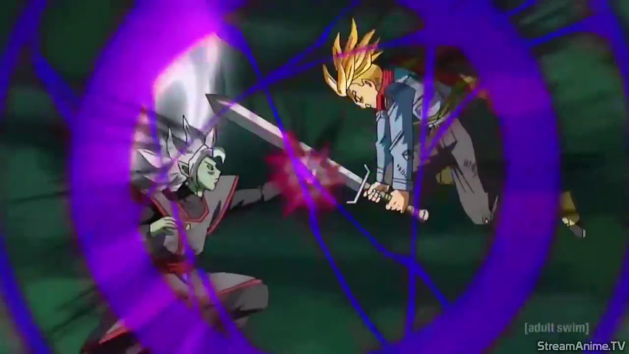 DBS: Father-Son Galick Gun VS Holy Wrath (Trunks and Vegeta vs Merged Zamasu) ENG DUB
