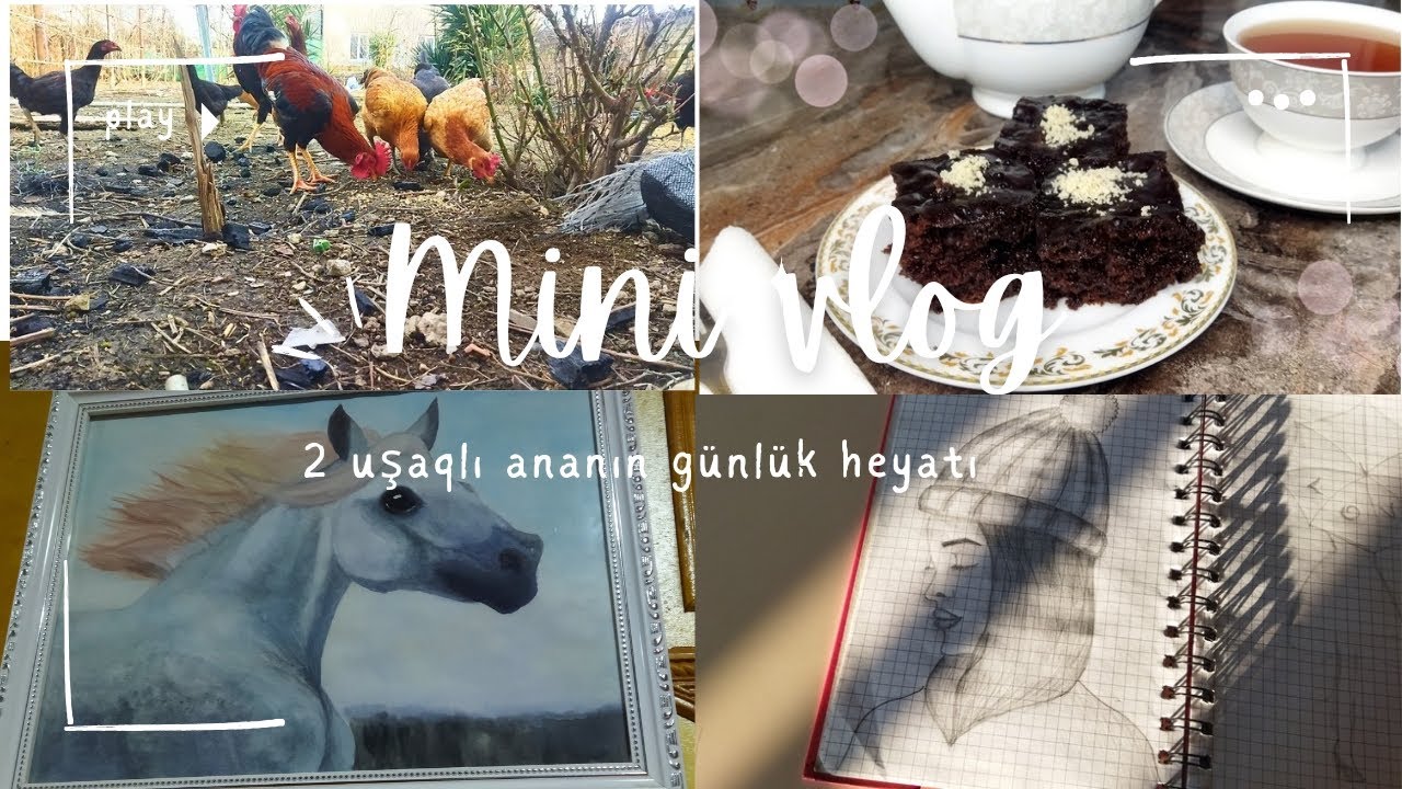 İLLER ÖNCE ÇEKDİYİM RESMLERİ SİZE GOSTERDİM-TEMİZLİK-QİZİMLA KEKS HAZİRLADİQ✨Mini Vlog✨