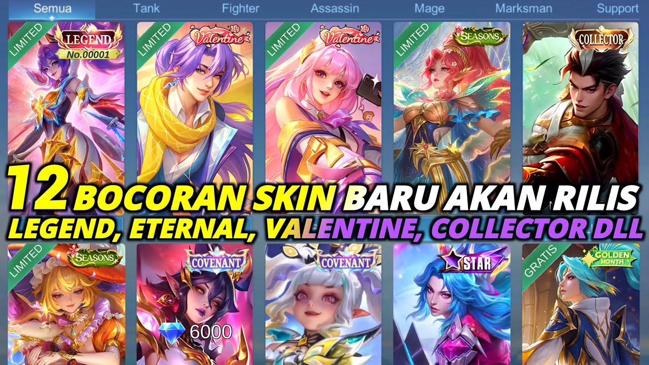 UPDATE SKIN COVENANT 6000 DM!? CC CHOU RILIS DAN BOCORAN 12 SKIN BARU YANG AKAN RILIS MLBB