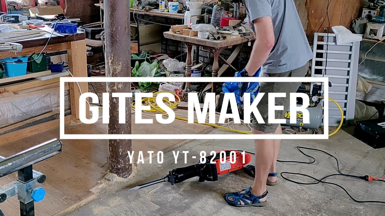 Młot wyburzeniowy YATO YT-82001 - test kucia w betonie