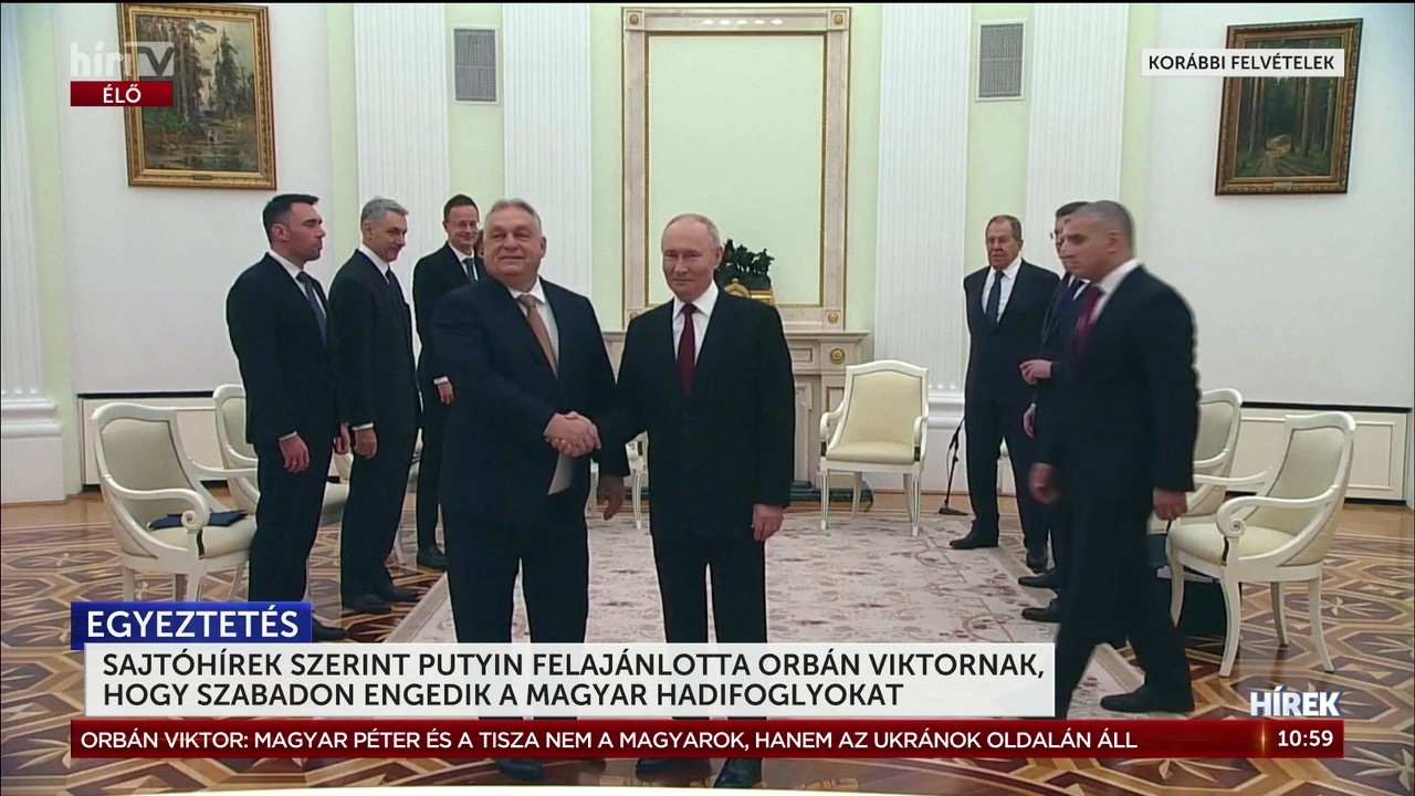 Sajtóhírek szerint Putyin felajánlotta Orbán Viktornak, hogy szabadon engedik a magyar hadifoglyokat