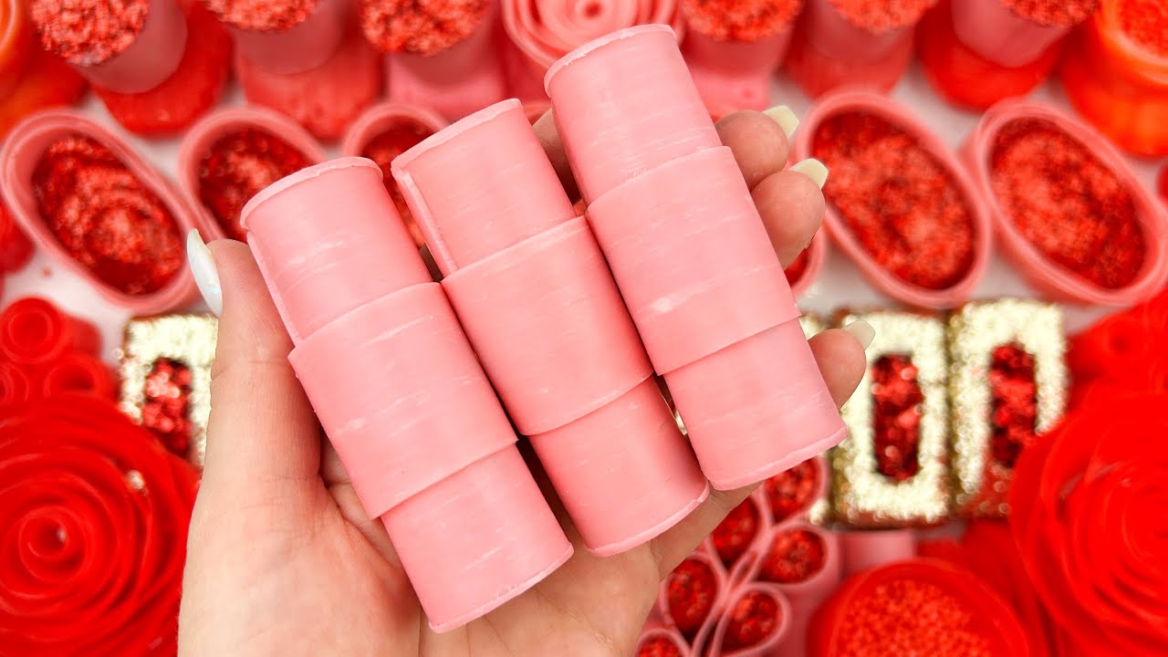 Soap boxes with glitter foam and starch★Cutting cubes★Hand crush soap stripes★
