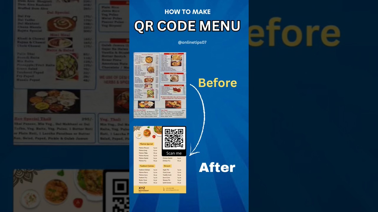 Create a Qr code menu & earn money || Increase customer for business || #viralvideo#qrcode#menucard