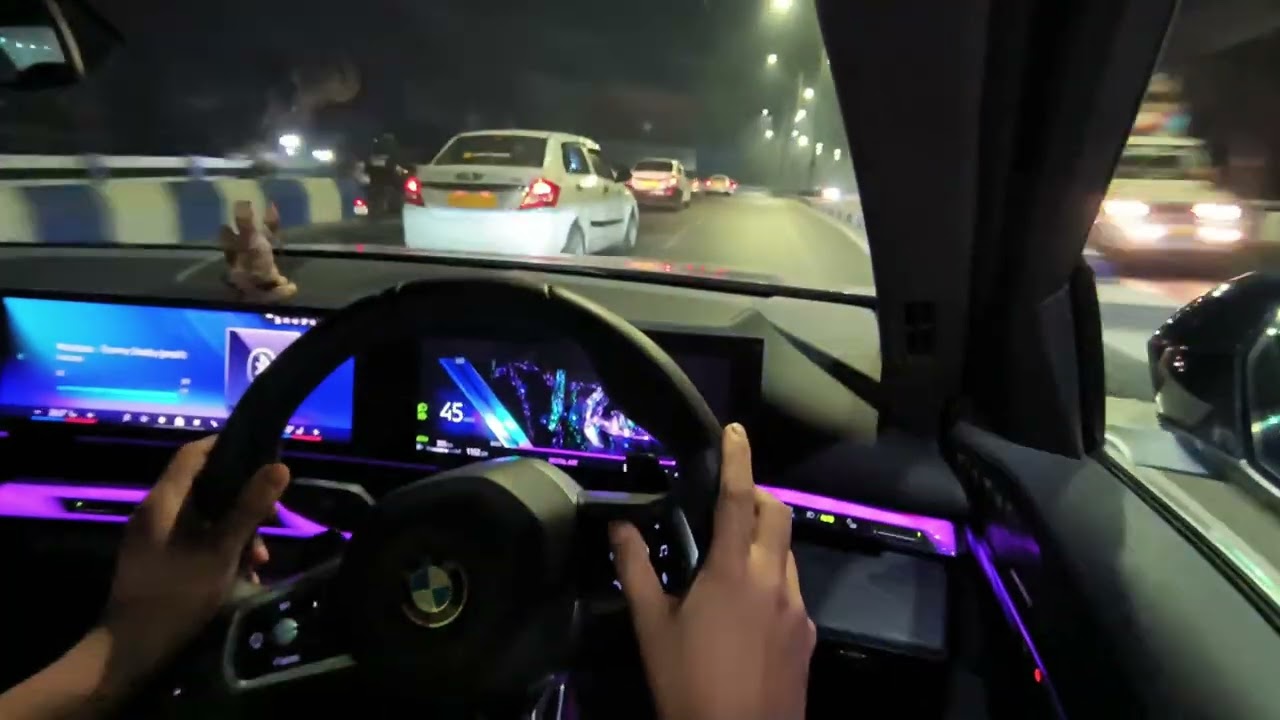 BMW 530Li Kolkata night spin 