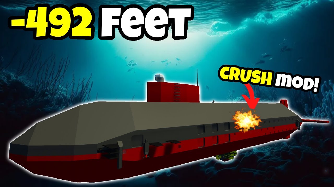 Тестирую свою подводную лодку с модом Depth Crushing в Stormworks