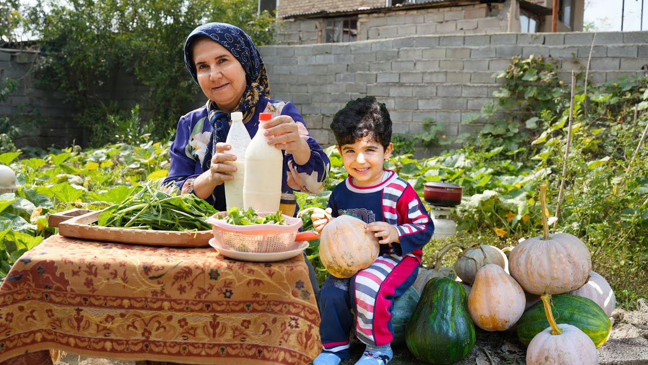 Village Life in Iran | Cooking Ash Dough | Harvesting fall crops